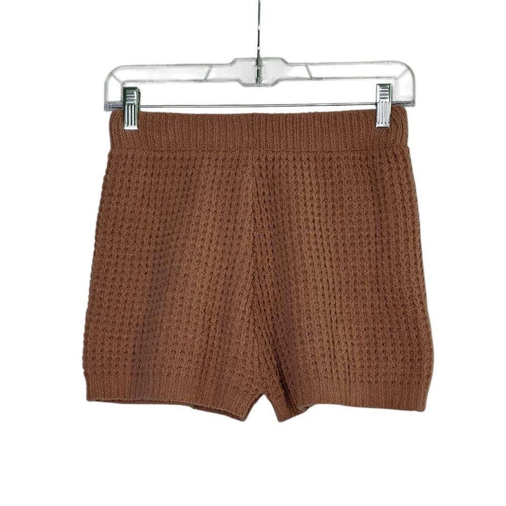Moon & Madison brown knit pull on shorts size small